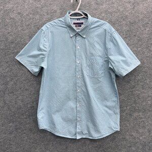 English Laundry Men's Button Down Shirt Large Casual Everyday, 100% Cotton Blue